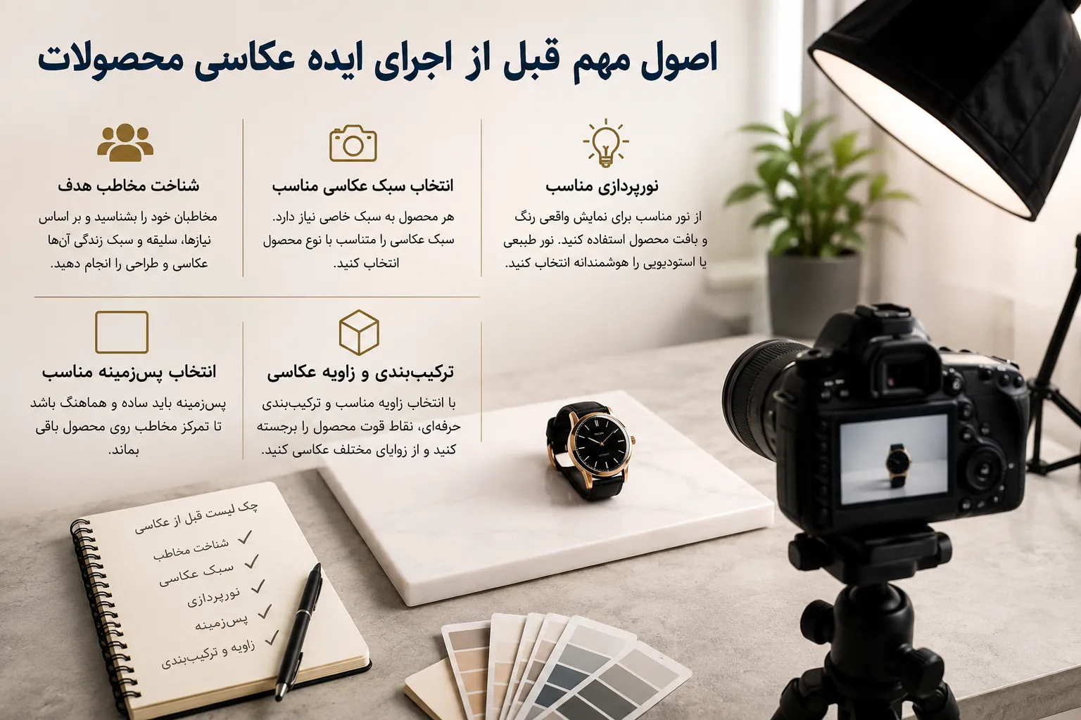 اصول مهم قبل از اجرای ایده عکاسی محصولات