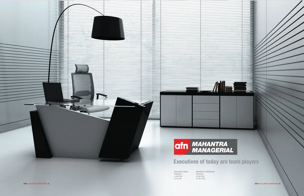 مبلمان مدیریتی آفن AFN مدل Mahantra با میز مدیریت، فایل اداری و چیدمان مدرن دفتر کار